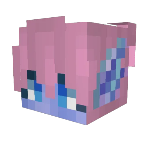 TARY7N Minecraft avatar head, 3D render