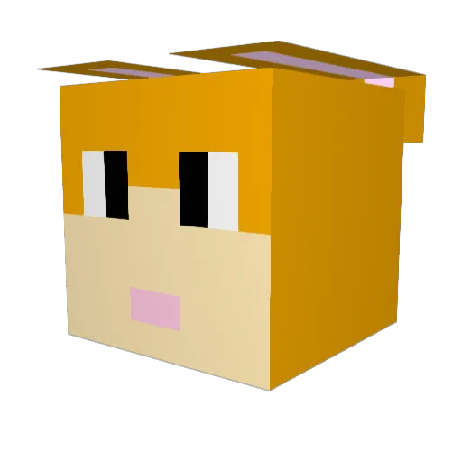 TAT2033 Minecraft avatar head, 3D render