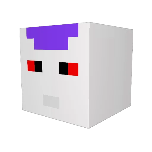 TAWASHI_CB Minecraft avatar head, 3D render
