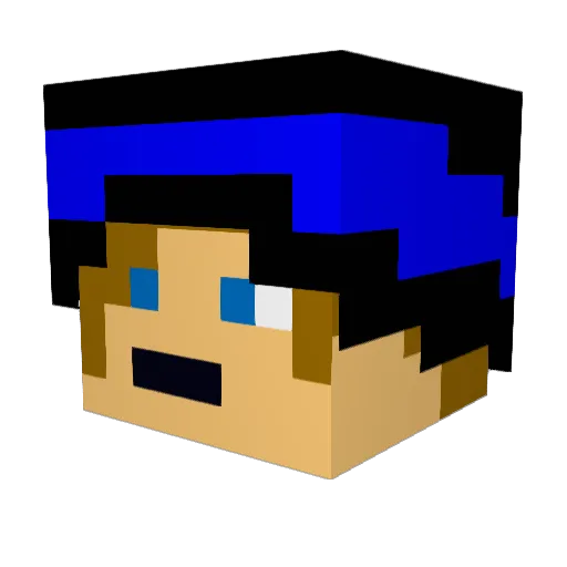 TAZ0123456789 Minecraft avatar head, 3D render
