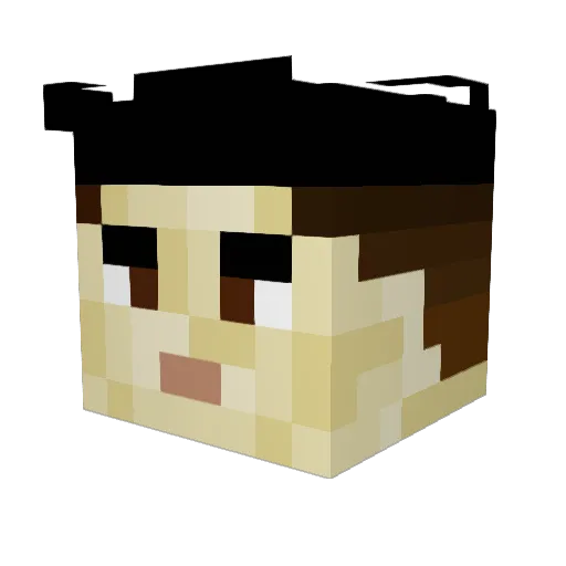 TB7_MC Minecraft avatar head, 3D render