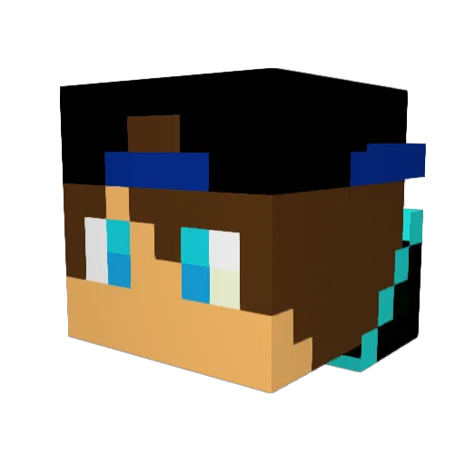 TBNRGoldenOre Minecraft avatar head, 3D render