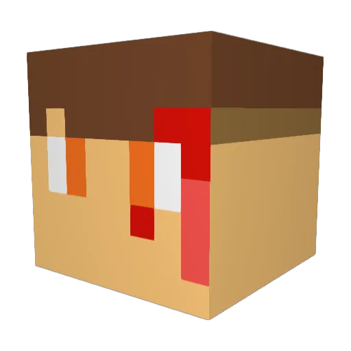 TB_focus Minecraft avatar head, 3D render