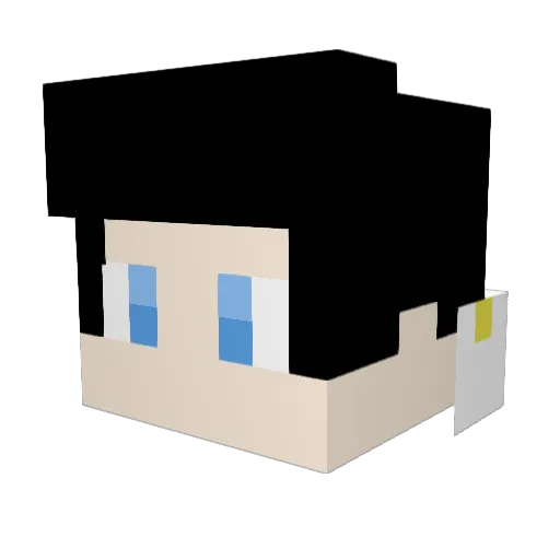 TCB77 Minecraft avatar head, 3D render