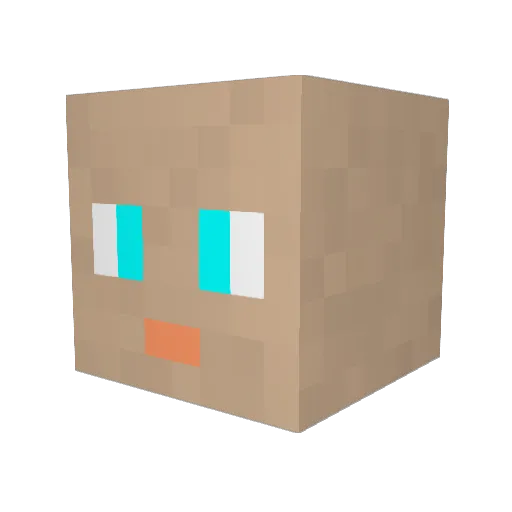 TCGCastiel Minecraft avatar head, 3D render