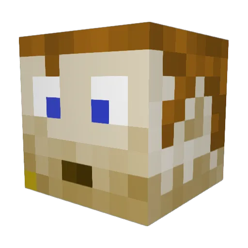 TCaz Minecraft avatar head, 3D render
