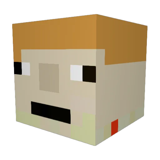 TD20125 Minecraft avatar head, 3D render