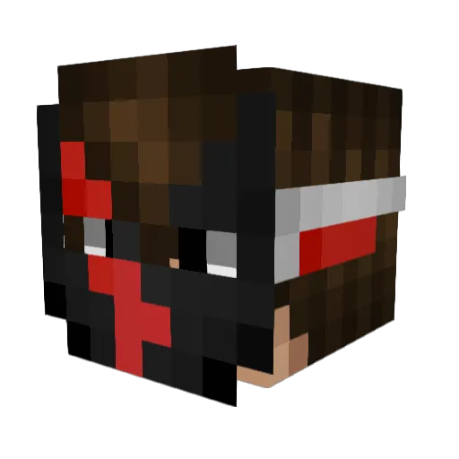 TDAH Minecraft avatar head, 3D render