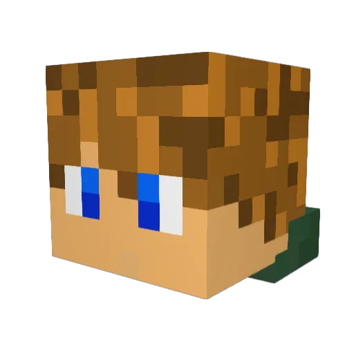 TDAPP1500 Minecraft avatar head, 3D render