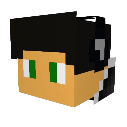 TDJ_Gaming Minecraft avatar head, 3D render