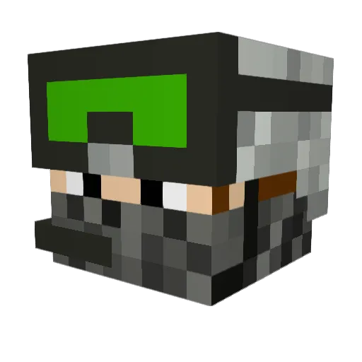 TDS200 Minecraft avatar head, 3D render
