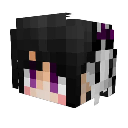 TD_Black Minecraft avatar head, 3D render