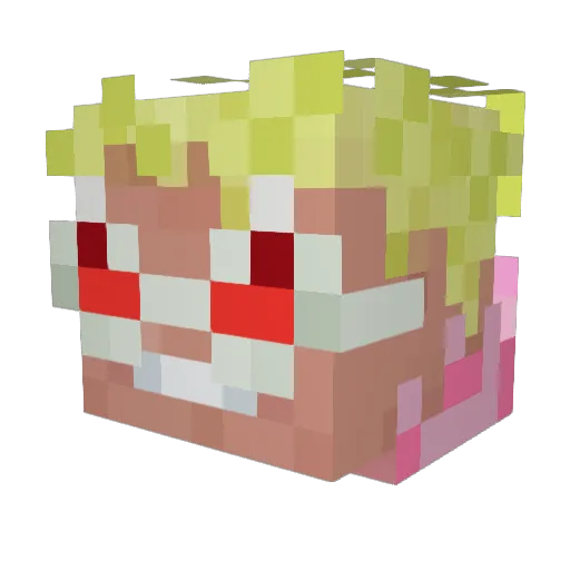 TDaKxdd Minecraft avatar head, 3D render