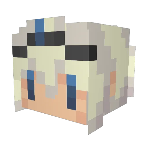 TEASE2580 Minecraft avatar head, 3D render
