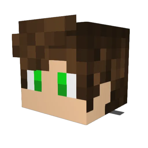 TEASERONTOUR Minecraft avatar head, 3D render