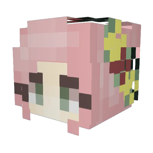 TECNOHEAD Minecraft avatar head, 3D render