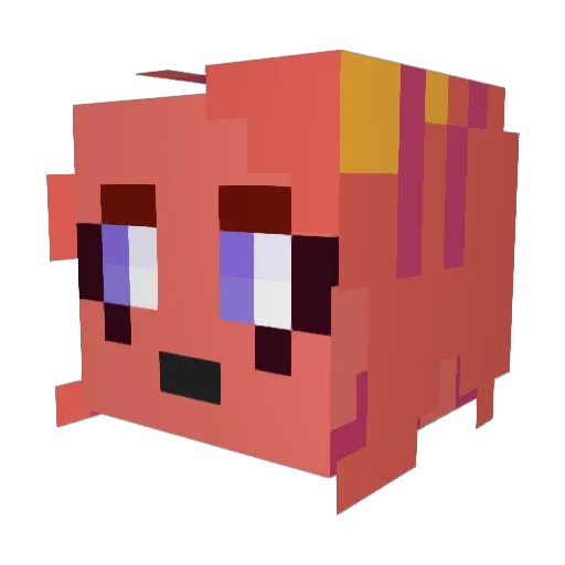 TEC_Unicorn Minecraft avatar head, 3D render
