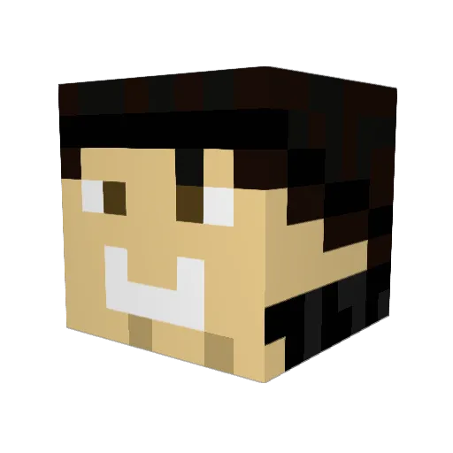 TEDNOS Minecraft avatar head, 3D render
