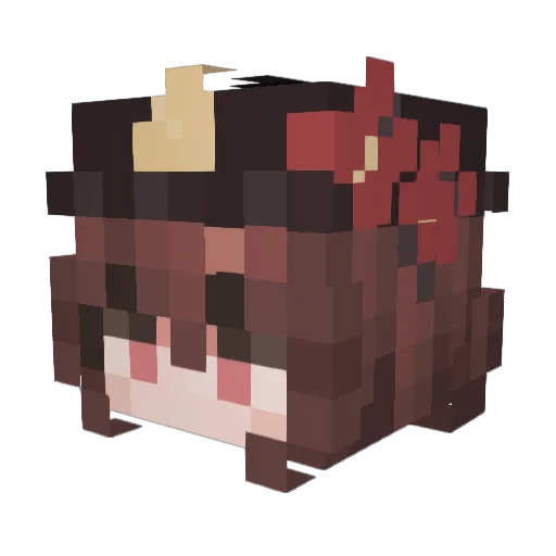 TEMQQ Minecraft avatar head, 3D render