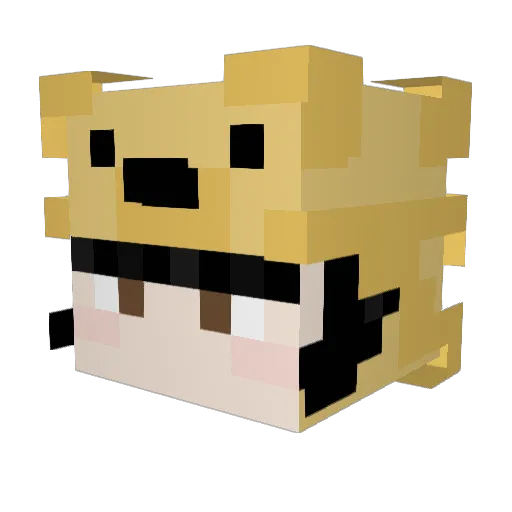 TENMUSUSAN Minecraft avatar head, 3D render