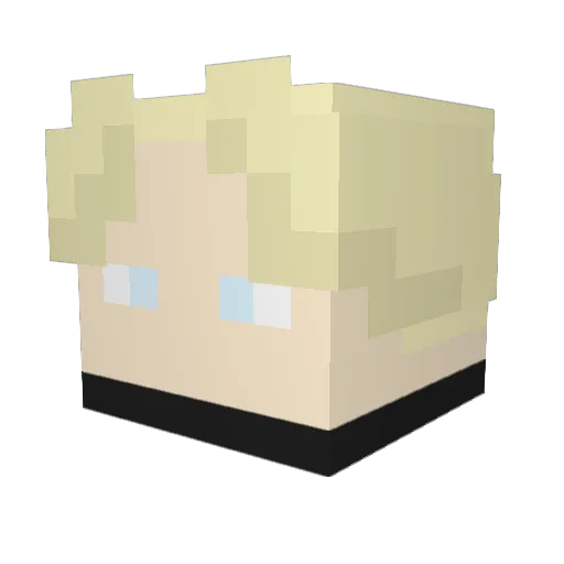 TETEUDAMAMAE Minecraft avatar head, 3D render