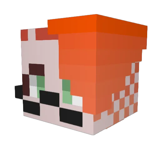 TEZDISPENZER Minecraft avatar head, 3D render