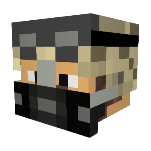 TF2_combat Minecraft avatar head, 3D render
