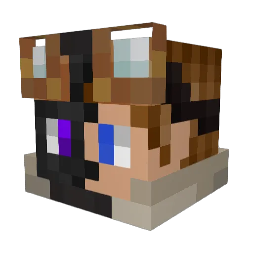 TFNicogro Minecraft avatar head, 3D render