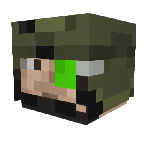 TF_Kayak Minecraft avatar head, 3D render