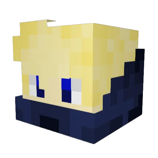 TF_Legacy Minecraft avatar head, 3D render