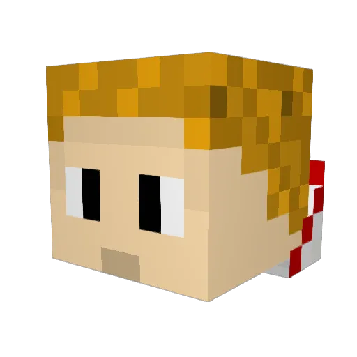 TFoxy7 Minecraft avatar head, 3D render
