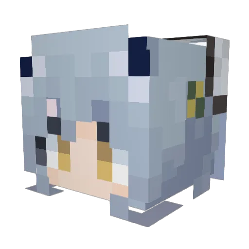 TGWsakiko Minecraft avatar head, 3D render