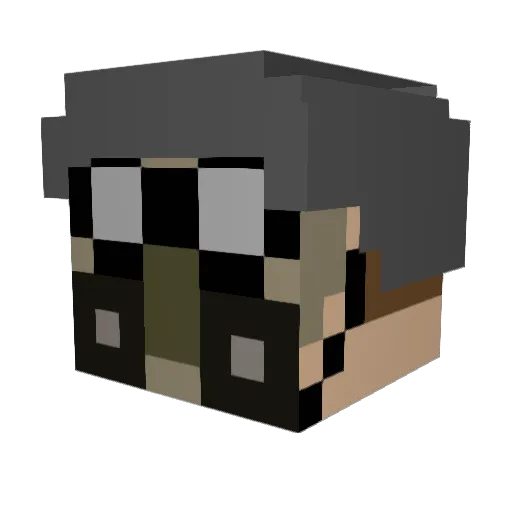 TGunna Minecraft avatar head, 3D render