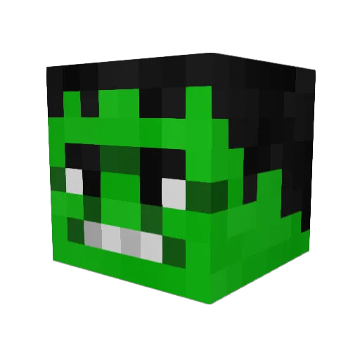 TH3_CR33P3R_ Minecraft avatar head, 3D render