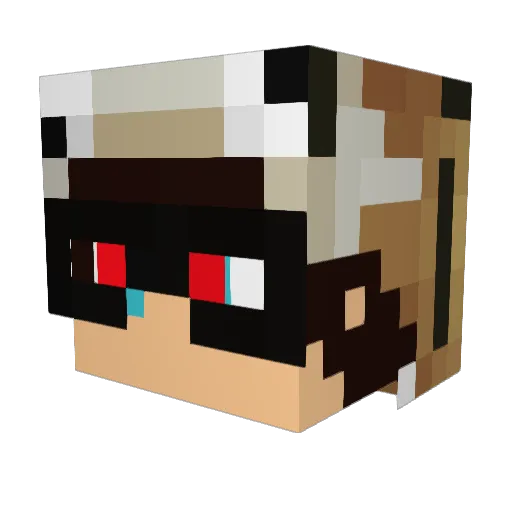 TH9_MALOR Minecraft avatar head, 3D render