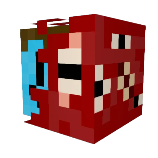 THE1KBlue Minecraft avatar head, 3D render