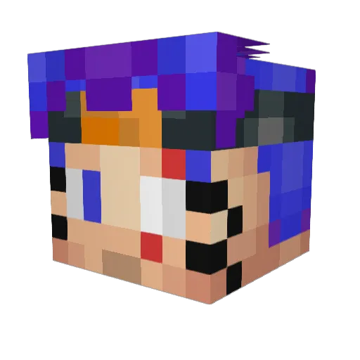 THEOAGE Minecraft avatar head, 3D render