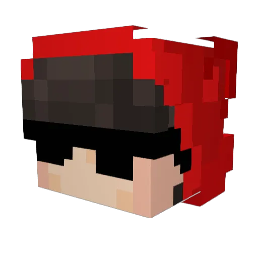 THEROCKID Minecraft avatar head, 3D render