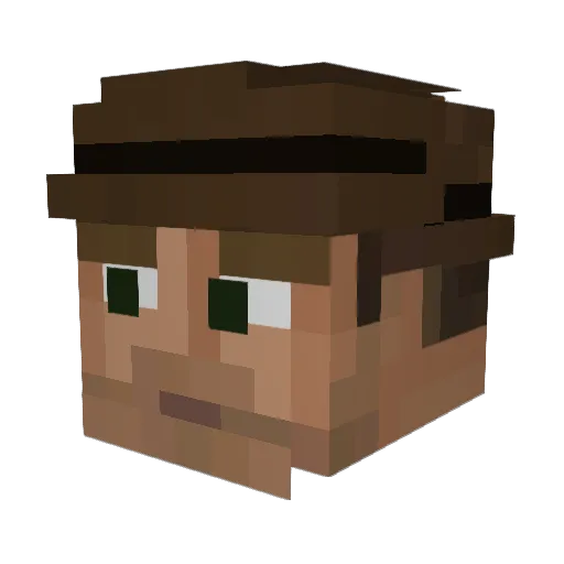 THEmando Minecraft avatar head, 3D render