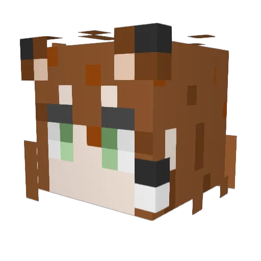 THREECOLORCATT Minecraft avatar head, 3D render