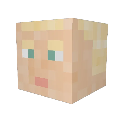 THROWsolar Minecraft avatar head, 3D render