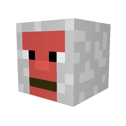 THR_Naiko Minecraft avatar head, 3D render