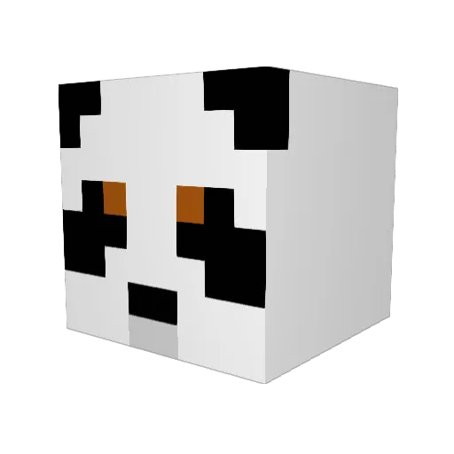 THT_Panda Minecraft avatar head, 3D render