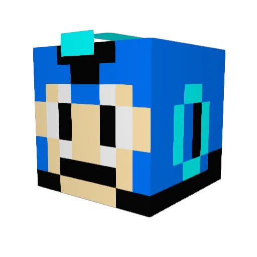 THWOMPY Minecraft avatar head, 3D render