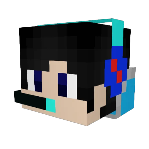 THyoy Minecraft avatar head, 3D render