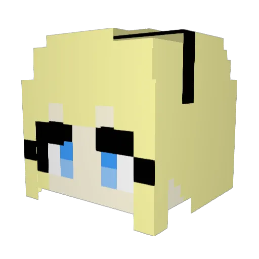 TIARA72 Minecraft avatar head, 3D render