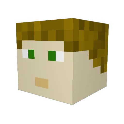 TILDAC Minecraft avatar head, 3D render