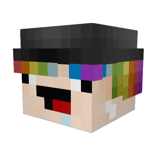TIME_puppet Minecraft avatar head, 3D render
