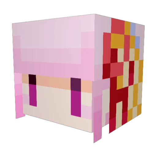 TINA8492 Minecraft avatar head, 3D render