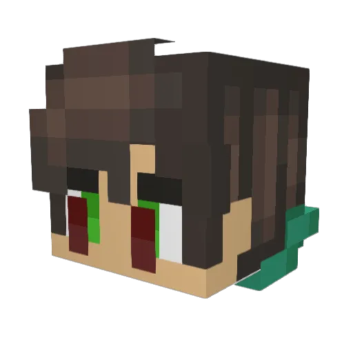 TIPhoenix Minecraft avatar head, 3D render